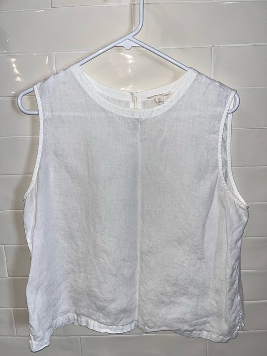 Eileen Fisher Tops - Eileen Fisher White Linen Shell Tank Sz Medium
